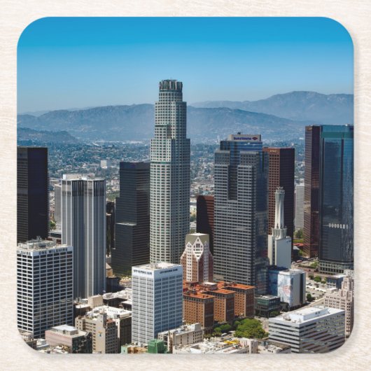 Beauful Downtown Los Angeles California Skyline Kartonnen Onderzetters (Voorkant)