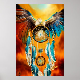 Beauful Dream Catcher Eagle veren Poster