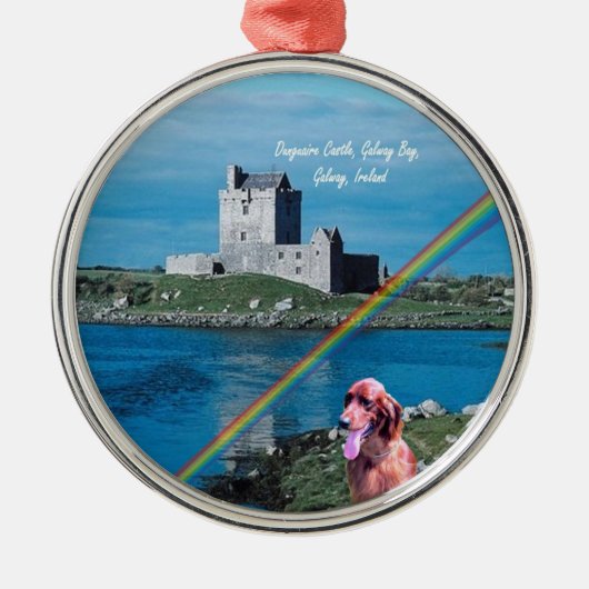 Beauful Dunguaire Castle Uitzicht Galway Bay Ierla Metalen Ornament (Voorkant)