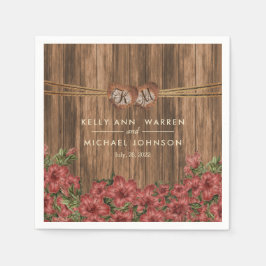 Beauful Dusty Roos Lily Flowers Servetten