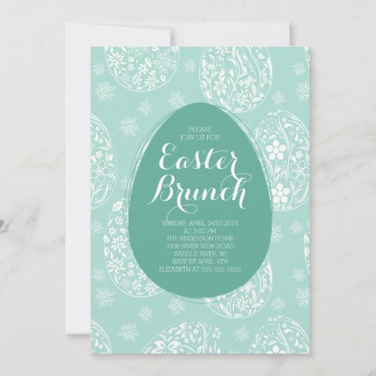 Beauful Easter Brunch Dinner Party Invitation Kaart (Voorkant)
