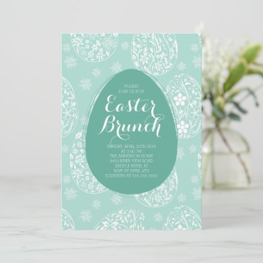 Beauful Easter Brunch Dinner Party Invitation Kaart (Staand voorkant)