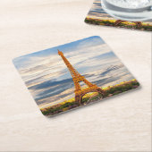 Beauful Eiffel Tower Paris Frankrijk Kartonnen Onderzetters (Schuin)