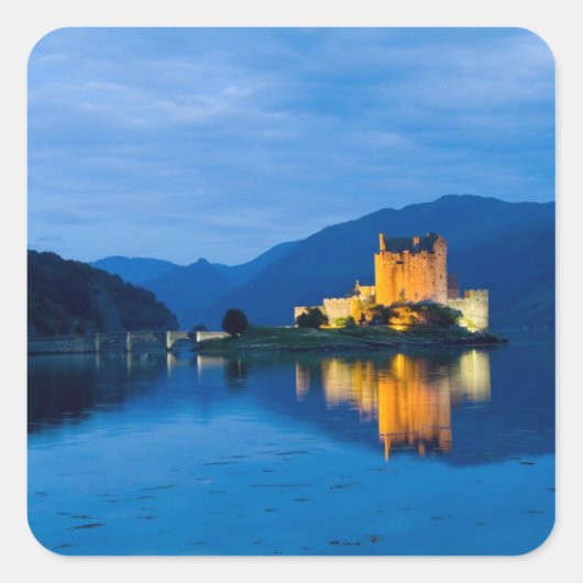 Beauful Eileen Donan Castle in Westerne Dornie Vierkante Sticker (Voorkant)
