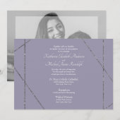Beauful Elegant Lavender Photo Wedding Kaart (Voorkant / Achterkant)