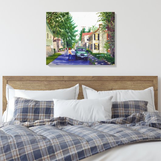 Beauful Elsah Illinois Street Scene Canvas Afdruk (Insitu (Slaapkamer))