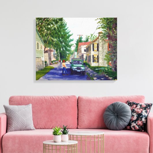 Beauful Elsah Illinois Street Scene Canvas Afdruk (Insitu (Woonkamer))