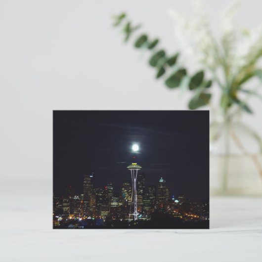 Beauful Emerald City Seattle Space Needle Postca Briefkaart (Staand voorkant)