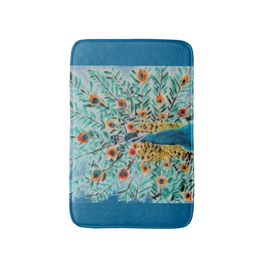 Beauful Emerald Green en Turquoise Peacock Badmat (Voorkant Verticaal)