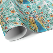 Beauful Emerald Green en Turquoise Peacock Cadeaupapier (Rol Hoek)