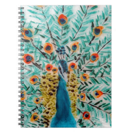 Beauful Emerald Green en Turquoise Peacock Notitieboek