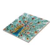 Beauful Emerald Green en Turquoise Peacock Tegeltje (Zijkant)