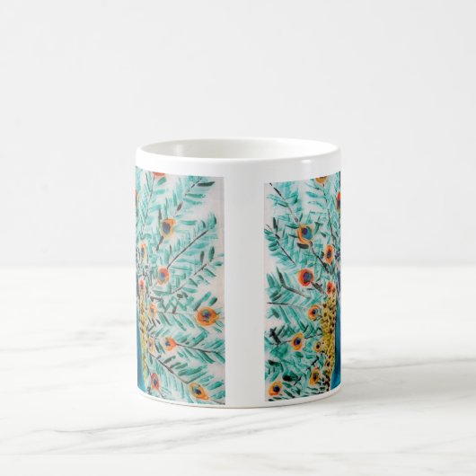 Beauful Emerald Green Turquoise Peacock Koffiemok (Center)