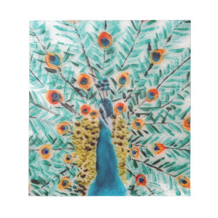 Beauful Emerald Green Turquoise Peacock Notitieblok