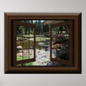 Beauful Fake Window Scene Lily Pond Poster (Voorkant)