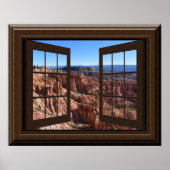 Beauful Fake Window Uitzicht Bryce Canyon Utah Poster (Voorkant)