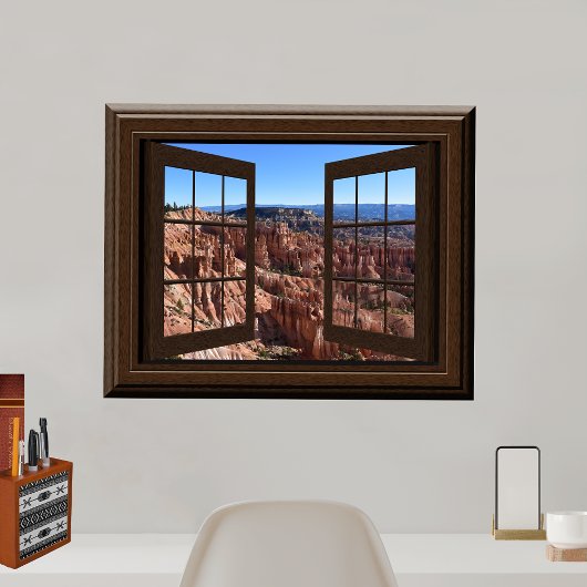 Beauful Fake Window Uitzicht Bryce Canyon Utah Poster