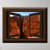 Beauful Fake Window Uitzicht Bryce Canyon Utah Poster (Voorkant)