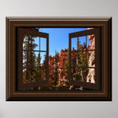 Beauful Fake Window Uitzicht Bryce Canyon Utah Poster (Voorkant)