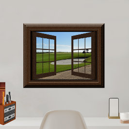 Beauful Fake Window Uitzicht Golf Course Poster