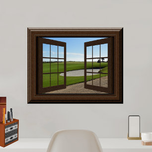 Beauful Fake Window Uitzicht Golf Course Poster