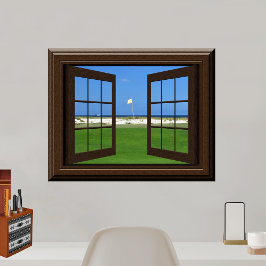 Beauful Fake Window Uitzicht Golf Course Poster