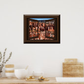 Beauful Fake Window Uitzicht Hoodos Bryce Canyon Poster (Keuken)