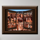 Beauful Fake Window Uitzicht Hoodos Bryce Canyon Poster (Voorkant)