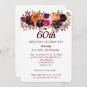 Beauful Fall Colors Floral Birthday Invitation Kaart (Voorkant / Achterkant)
