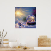 Beauful Fantasy Snow Wereldbol Holiday Poster (Keuken)
