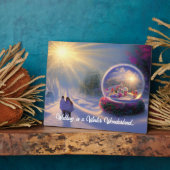 Beauful Fantasy Snow Wereldbol Holiday Tabletop Fotoplaat (Zijkant)
