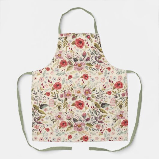 Beauful Floral Apron Schort (Voorkant)
