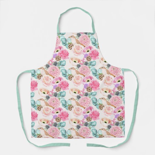 Beauful Floral Apron Schort (Voorkant)