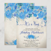 Beauful Floral Baby shower Invitation, Baby Kaart (Voorkant / Achterkant)