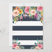 Beauful Floral Baby shower Invitation, Baby Kaart (Achterkant)