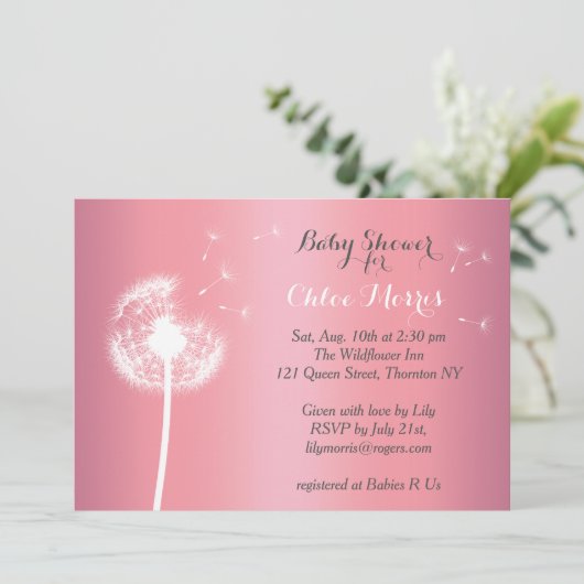 Beauful Floral Baby shower Invitation Kaart (Staand voorkant)