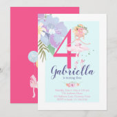 Beauful Floral Ballerina Birthday Uitnodiging (Voorkant / Achterkant)