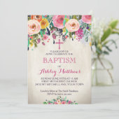 Beauful Floral Baptism Invitation, Baby Kaart (Staand voorkant)