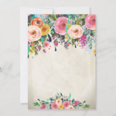 Beauful Floral Baptism Invitation, Baby Kaart (Achterkant)