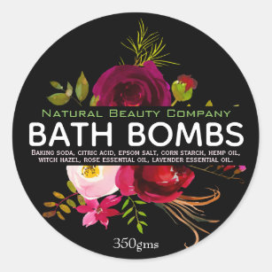 Beauful Floral Bath Bomb Ronde Sticker