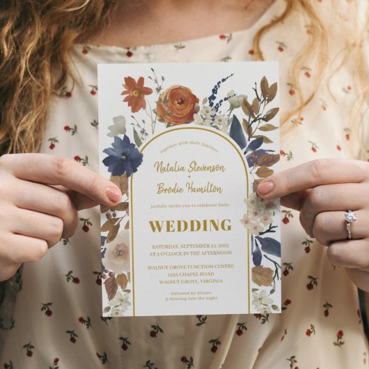 Beauful Floral Boho Wedding Kaart