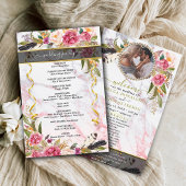 Beauful Floral Bouquet Photo Wedding Programme
