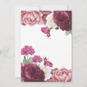 Beauful Floral Burgundy Wedding Kaart (Achterkant)