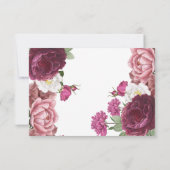 Beauful Floral Burgundy Wedding RSVP Kaartje (Achterkant)