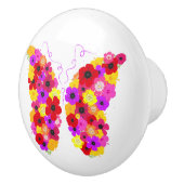 Beauful Floral Butterfly Colorful Keramische Knop (Rechts)