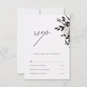 Beauful Floral Dark Paarse Wedding Rsvp