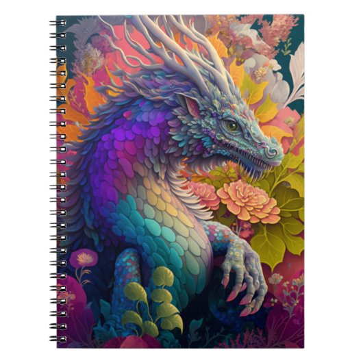 Beauful Floral Dragon Notitieboek (Voorkant)