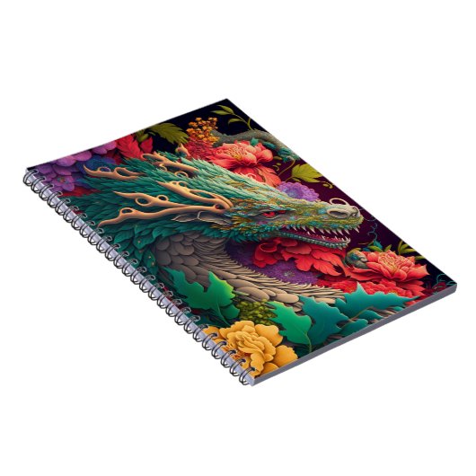 Beauful Floral Dragon Notitieboek (Rechterzijde)