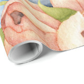 Beauful Floral Flowers Animal Easter Bunny Cadeaupapier (Rol Hoek)