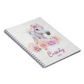 Beauful Floral Pony DIY Name Notitieboek (Rechterzijde)